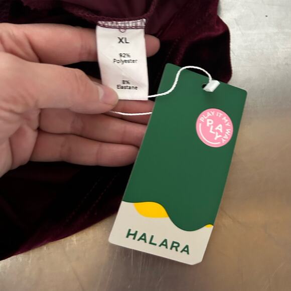 NWT Halara Everyday Deep V Neck Long Sleeve Ruffled Hem Velvet Mini Party Dress - Picture 6 of 6